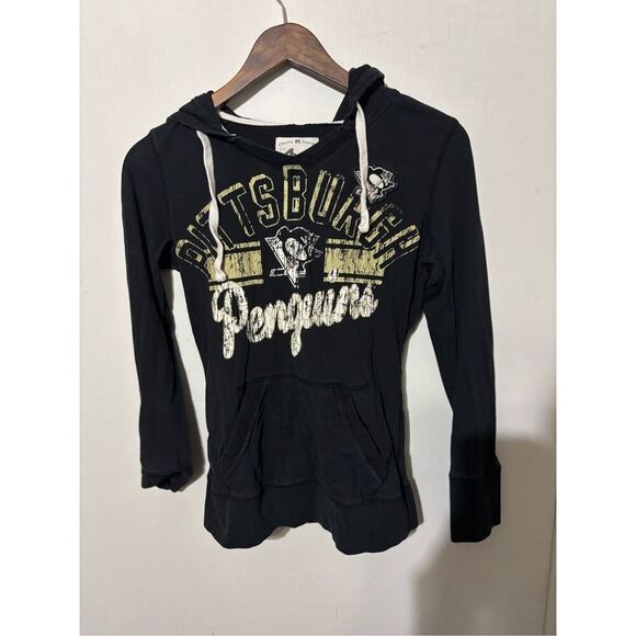Carl Banks 4 Her Women Small Pittsburgh Penguins Blue Pullover Hoodie Sweatshirt - Picture 1 of 5